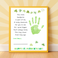 Lucky Shamrock Handprint Poem Printable | St. Patrick’s Day Keepsake Art | Kids Handprint Craft PD