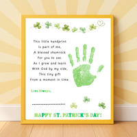 Christian Clover Poem Handprint Craft, St. Patrick’s Day Keepsake Art | Faith-Based Kids Activity PDF