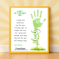 St. Patrick’s Day Handprint Craft Printable | Shamrock Poem Keepsake for Kids | Personalized St. Patrick’s Day Digital Print