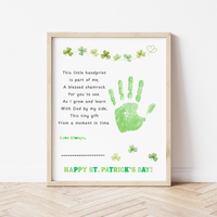 Christian Clover Poem Handprint Craft, St. Patrick’s Day Keepsake Art | Faith-Based Kids Activity PDF