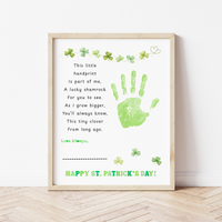 Lucky Shamrock Handprint Poem Printable | St. Patrick’s Day Keepsake Art | Kids Handprint Craft PD