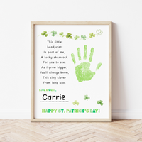 Lucky Shamrock Handprint Poem Printable | St. Patrick’s Day Keepsake Art | Kids Handprint Craft PD