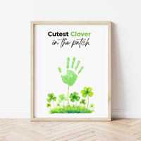Cutest Clover in the Patch Handprint Craft Printable | St. Patrick’s Day Keepsake Art | Shamrock Kids Activity PDF
