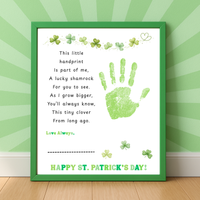 Lucky Shamrock Handprint Poem Printable | St. Patrick’s Day Keepsake Art | Kids Handprint Craft PD