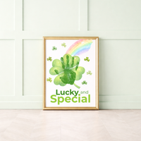 Lucky and Special St. Patrick’s Day Handprint Craft Printable | Shamrock Rainbow Keepsake Art PDF | Kids St. Patrick’s Activity