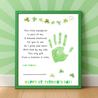 Christian Clover Poem Handprint Craft, St. Patrick’s Day Keepsake Art | Faith-Based Kids Activity PDF