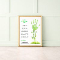 St. Patrick’s Day Handprint Craft Printable | Shamrock Poem Keepsake for Kids | Personalized St. Patrick’s Day Digital Print