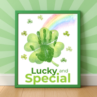 Lucky and Special St. Patrick’s Day Handprint Craft Printable | Shamrock Rainbow Keepsake Art PDF | Kids St. Patrick’s Activity