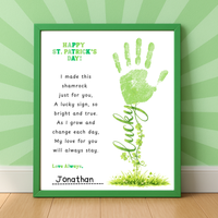 St. Patrick’s Day Handprint Craft Printable | Shamrock Poem Keepsake for Kids | Personalized St. Patrick’s Day Digital Print