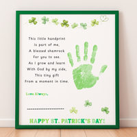 Christian Clover Poem Handprint Craft, St. Patrick’s Day Keepsake Art | Faith-Based Kids Activity PDF