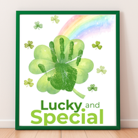 Lucky and Special St. Patrick’s Day Handprint Craft Printable | Shamrock Rainbow Keepsake Art PDF | Kids St. Patrick’s Activity