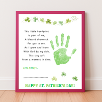 Christian Clover Poem Handprint Craft, St. Patrick’s Day Keepsake Art | Faith-Based Kids Activity PDF