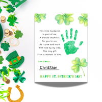Christian This Little Handprint Blessed Shamrock Poem St. Patrick’s Day Handprint Craft Printable | Christian Clover Keepsake Art PDF | Faith-Based Kids Activity