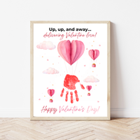 Valentine Hot Air Balloon Handprint Craft | Up Up and Away Valentine Printable for Kids