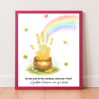 At the End of the Rainbow Handprint Craft Printable | St. Patrick’s Day Keepsake Art | Rainbow & Pot of Gold Kids Activity PDF