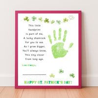 Lucky Shamrock Handprint Poem Printable | St. Patrick’s Day Keepsake Art | Kids Handprint Craft PD