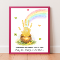 At the End of the Rainbow Handprint Craft Printable | Christian St. Patrick’s Day Keepsake Art | Faith-Based Kids Activity PDF