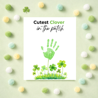 Cutest Clover in the Patch Handprint Craft Printable | St. Patrick’s Day Keepsake Art | Shamrock Kids Activity PDF