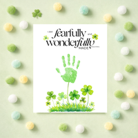 Fearfully and Wonderfully Made Handprint Craft Printable | Christian St. Patrick’s Day Keepsake Art | Psalm 139:14 Kids Activity PDF
