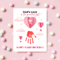 Christian Valentine Hot Air Balloon Handprint Craft | God’s Love Printable for Kids