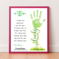 St. Patrick’s Day Handprint Craft Printable | Shamrock Poem Keepsake for Kids | Personalized St. Patrick’s Day Digital Print