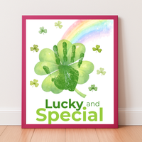Lucky and Special St. Patrick’s Day Handprint Craft Printable | Shamrock Rainbow Keepsake Art PDF | Kids St. Patrick’s Activity