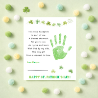 Christian Clover Poem Handprint Craft, St. Patrick’s Day Keepsake Art | Faith-Based Kids Activity PDF