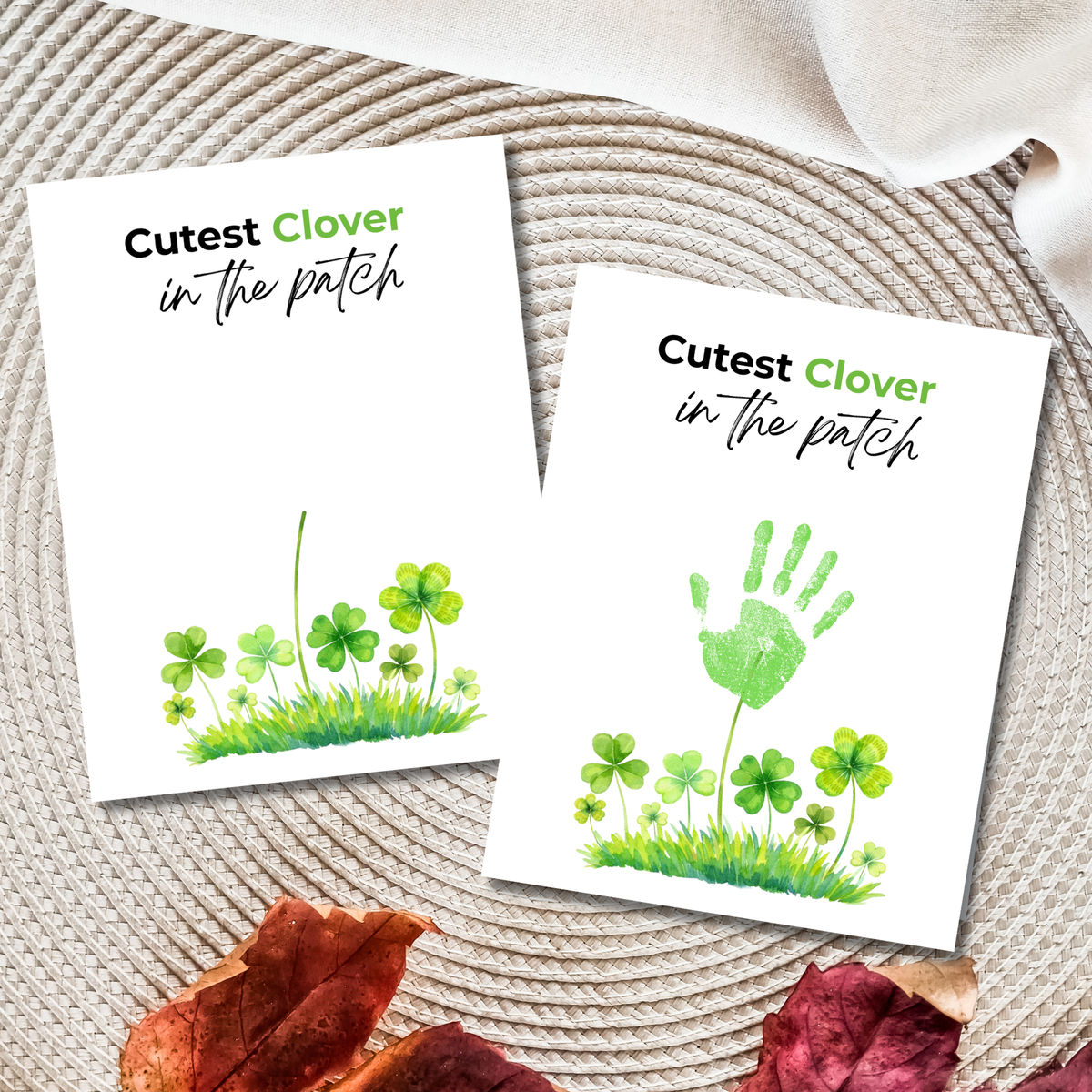 Cutest Clover in the Patch Handprint Craft Printable | St. Patrick’s Day Keepsake Art | Shamrock Kids Activity PDF
