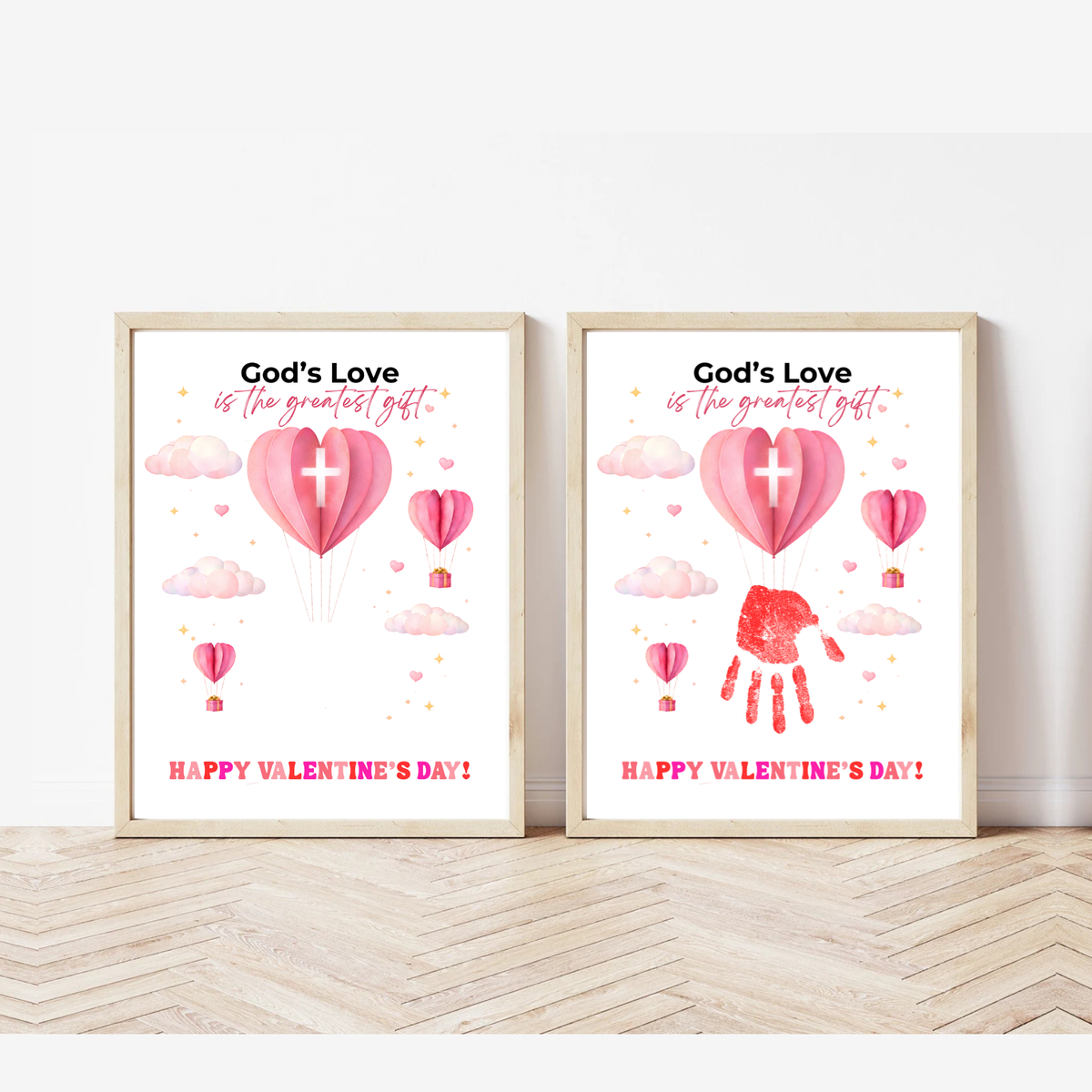 Christian Valentine Hot Air Balloon Handprint Craft | God’s Love Printable for Kids