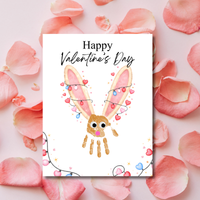 Valentine’s Day Bunny Handprint Craft | Preschool Valentine Printable Keepsake for Kids