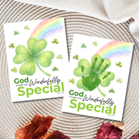 God Made Me Wonderfully Special St. Patrick’s Day Handprint Craft Printable | Christian Shamrock Keepsake Art PDF | Faith-Based Kids Activity