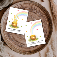At the End of the Rainbow Handprint Craft Printable | St. Patrick’s Day Keepsake Art | Rainbow & Pot of Gold Kids Activity PDF
