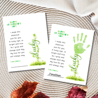 St. Patrick’s Day Handprint Craft Printable | Shamrock Poem Keepsake for Kids | Personalized St. Patrick’s Day Digital Print