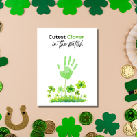 Cutest Clover in the Patch Handprint Craft Printable | St. Patrick’s Day Keepsake Art | Shamrock Kids Activity PDF