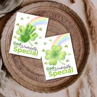 God Made Me Wonderfully Special St. Patrick’s Day Handprint Craft Printable | Christian Shamrock Keepsake Art PDF | Faith-Based Kids Activity