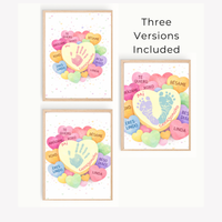 Spanish Valentine Handprint Craft for Kids | Mi Corazoncito Conversation Hearts Printable | Preschool Valentine Keepsake