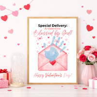 Christian Valentine Envelope Handprint Craft | Blessed by God Valentine Printable Keepsake for Kids