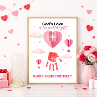 Christian Valentine Hot Air Balloon Handprint Craft | God’s Love Printable for Kids
