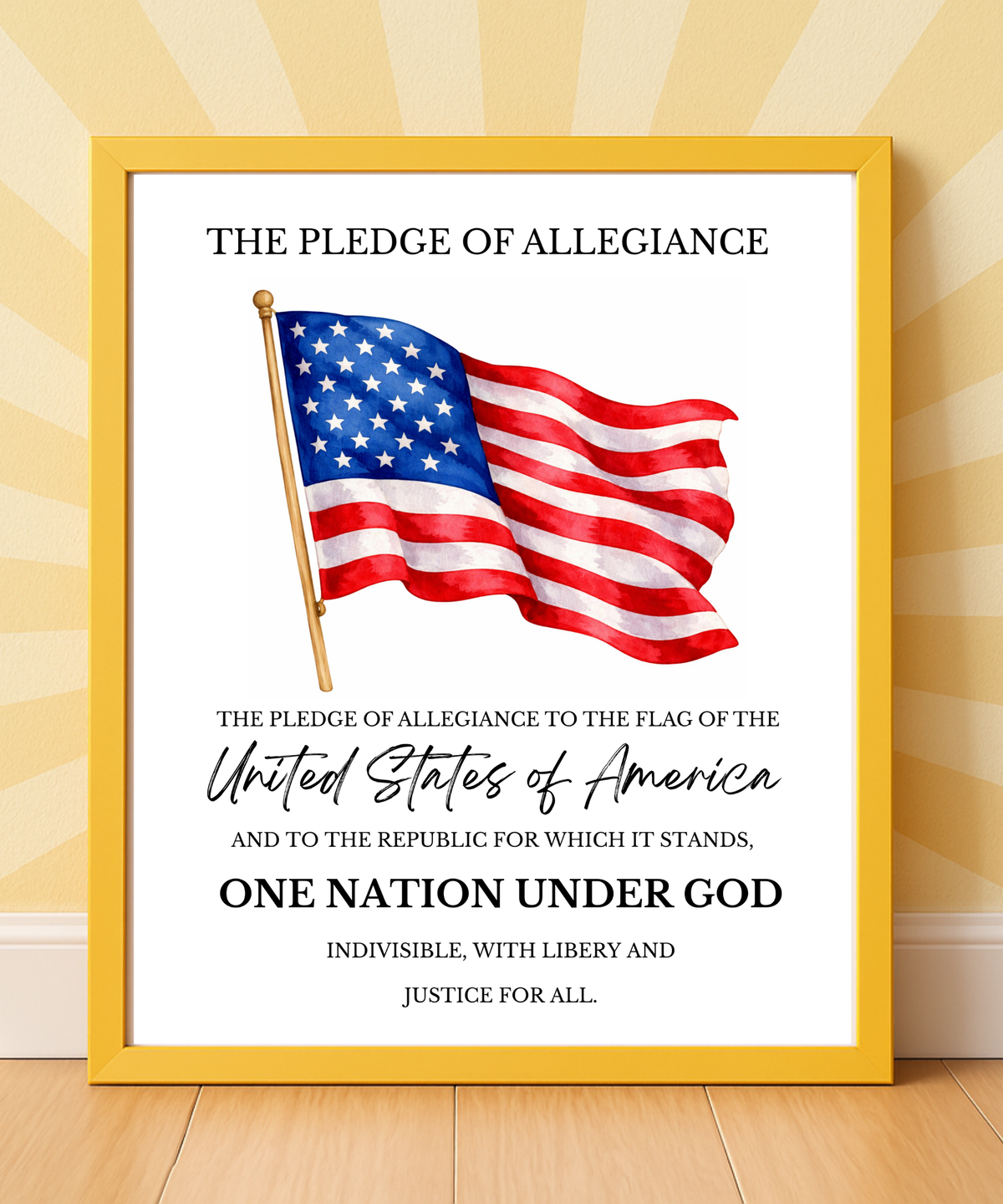 Pledge of Allegiance Poster – Civic Education & Classroom Learning Support