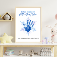 Winter Handprint Snowflake Craft Printable for Kids | Little Snowflake Keepsake Art | One of a Kind Winter Decor PDF