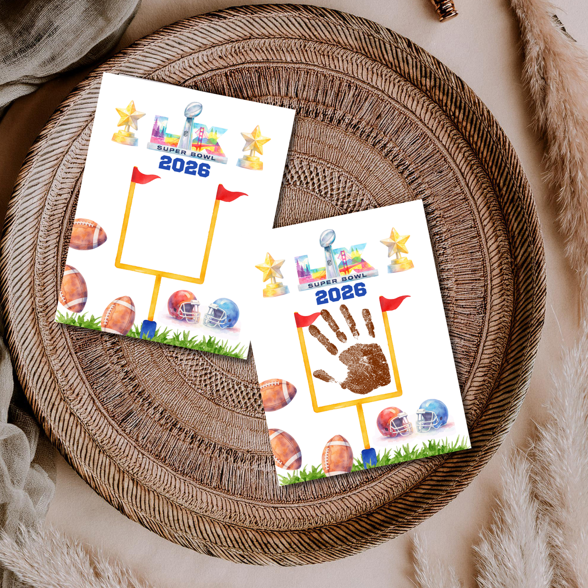Football Championship 2026 Handprint Craft Printable for Kids | Big Game Keepsake Art | Sports-Themed PDF