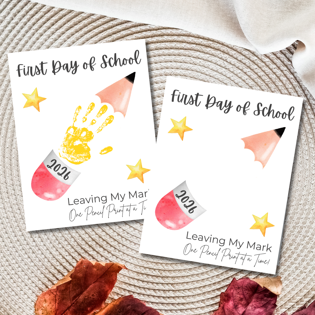 First & Last Day of School Handprint Printable for Kids | School Milestone Keepsake | Leaving My Mark One Pencil Print at a Time