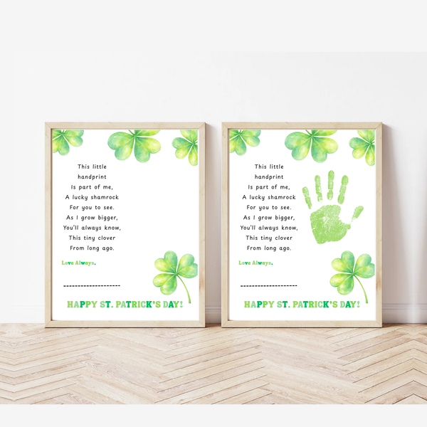 This Little Handprint Shamrock Poem St. Patrick’s Day Handprint Craft Printable | Clover Keepsake Art PDF | Kids St. Patrick’s Day Activity