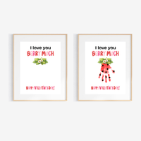 I Love You Berry Much Handprint Craft | Strawberry Valentine’s Day Printable for Kids