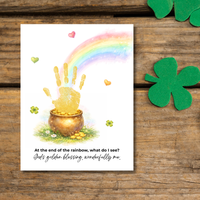 At the End of the Rainbow Handprint Craft Printable | Christian St. Patrick’s Day Keepsake Art | Faith-Based Kids Activity PDF