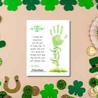 St. Patrick’s Day Handprint Craft Printable | Shamrock Poem Keepsake for Kids | Personalized St. Patrick’s Day Digital Print