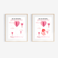 Valentine Hot Air Balloon Handprint Craft | Up Up and Away Valentine Printable for Kids