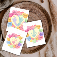 Spanish Valentine Handprint Craft for Kids | Mi Corazoncito Conversation Hearts Printable | Preschool Valentine Keepsake