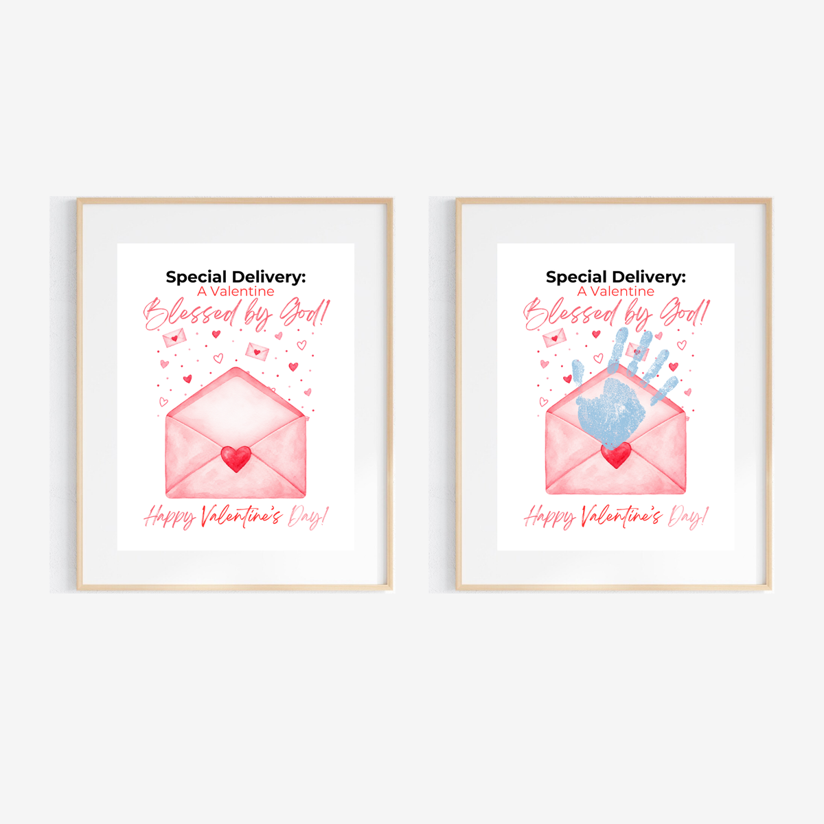 Christian Valentine Envelope Handprint Craft | Blessed by God Valentine Printable Keepsake for Kids