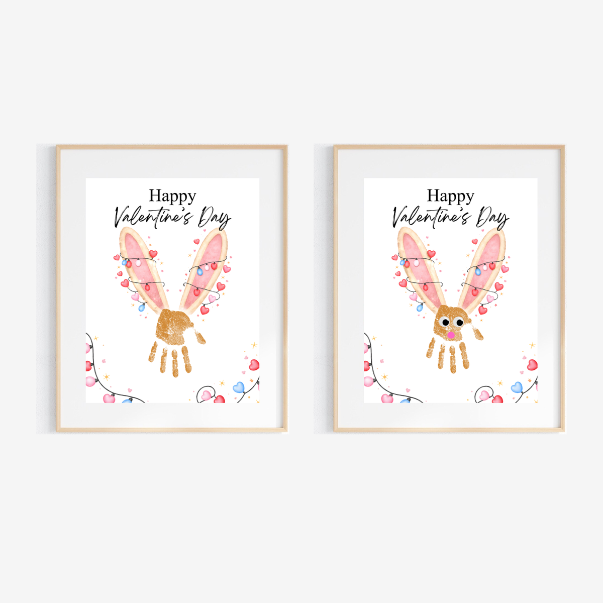 Valentine’s Day Bunny Handprint Craft | Preschool Valentine Printable Keepsake for Kids